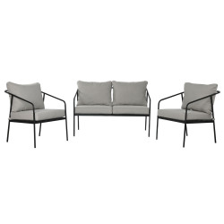 Table Set, Desk and 2 Chairs Home ESPRIT Steel 121 x 70 x 75 cm