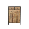 Cupboard MANGO 85 x 40 x 130 cm Natural Black Wood Iron