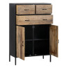 Cupboard MANGO 85 x 40 x 130 cm Natural Black Wood Iron