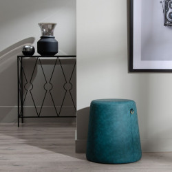 Pouffe Dark blue Synthetic Leather 41 x 41 x 42 cm DMF