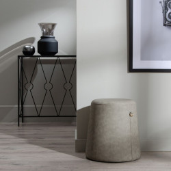 Pouffe Grey Synthetic Leather 41 x 41 x 42 cm DMF