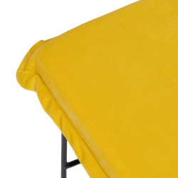 Pouffe Synthetic Fabric Metal Yellow 40 x 40 x 35 cm