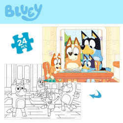 Child's Puzzle Bluey Double-sided 24 Pieces 50 x 35 cm (12 Units)