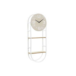 Wall Clock DKD Home Decor Natural Metal MDF White (25,5 x 11,5 x 71 cm)