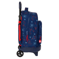 School Rucksack with Wheels Spider-Man Neon Navy Blue 33 X 45 X 22 cm