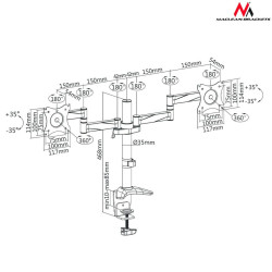 Screen Table Support MacLean MC-714 27" 13"