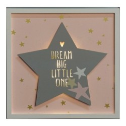 Decorative Figure DKD Home Decor Star LED Grey Pink 30 x 3 x 30 cm