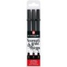 Set of Felt Tip Pens Talens Sakura Pigma Calligrapher Black