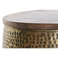 Centre Table DKD Home Decor Golden Metal Mango wood 74 x 74 x 44 cm