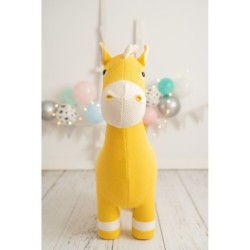 Fluffy toy Crochetts AMIGURUMIS MAXI Yellow Horse 94 x 90 x 33 cm