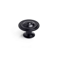 Doorknob Rei 3110 Circular Matt Black Metal 4 Units (Ø 35 x 26 mm)