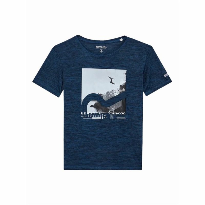 Children’s Short Sleeve T-Shirt Regatta Alvarado VII Bluewingmarl Blue