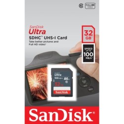 SD Memory Card SanDisk Ultra SDHC Mem Card 100MB/s Blue Black 32 GB