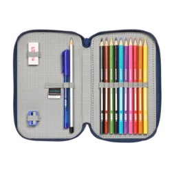 Double Pencil Case Buzz Lightyear Navy Blue (28 Pieces)