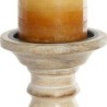 Candle Holder DKD Home Decor White Brown Metal Plastic Mango wood Floral Indian Man 12,5 x 12,5 x 31 cm