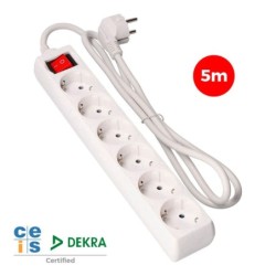 Power Socket - 6 Sockets with Switch EDM Schuko (5 m)