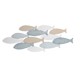 Wall Decoration DKD Home Decor White Multicolour Mediterranean Fish 110 x 4,5 x 40 cm 111 x 4,5 x 40 cm