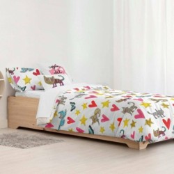 Nordic cover Decolores Gatets Multicolour 155 x 220 cm