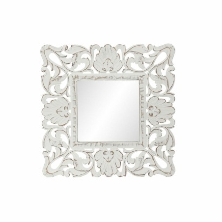 Wall mirror DKD Home Decor White MDF Wood Stripped (60 x 2 x 60 cm)