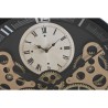 Wall Clock Home ESPRIT Black Golden Metal Crystal Gears 46 x 7,3 x 46 cm