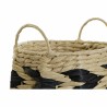 Basket set DKD Home Decor Black Light brown Natural Fibre Boho 30 x 30 x 30 cm 2 Pieces (2 Units)