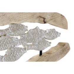 Decorative Figure DKD Home Decor Silver Brown Aluminium Mango wood Mediterranean Fish (70 x 9,5 x 31,5 cm)