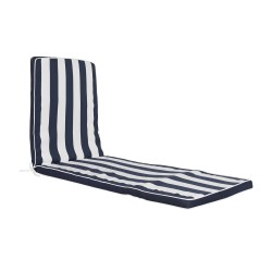 Cushion for lounger DKD Home Decor Hammock White Navy Blue 190 x 60 x 5 cm