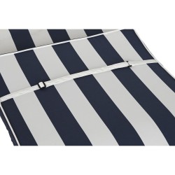 Cushion for lounger DKD Home Decor Hammock White Navy Blue 190 x 60 x 5 cm