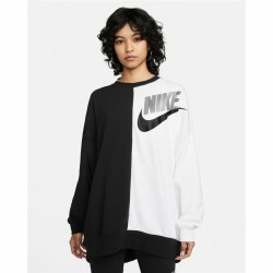 Women’s Sweatshirt without Hood Nike Sportswear White Black