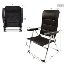 Beach Chair Aktive Deluxe Foldable Black 49 x 105 x 59 cm (2 Units)