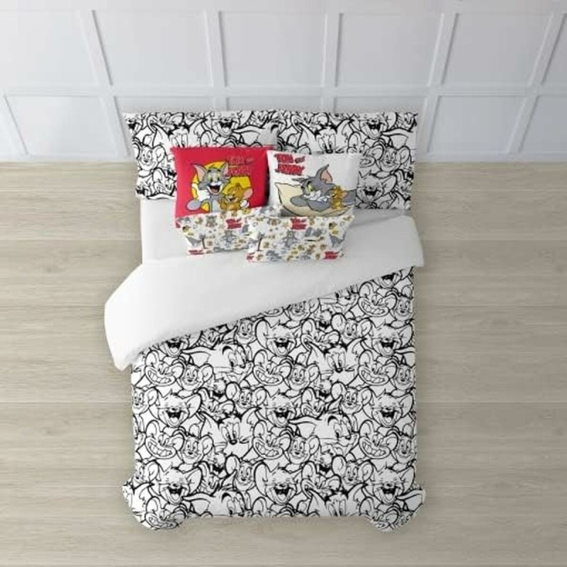 Nordic cover Tom & Jerry B&W White black 155 x 220 cm