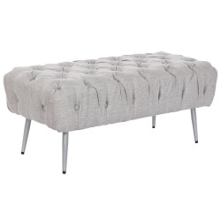 Bench Home ESPRIT Grey Silver Polyester Metal 103 x 46 x 42 cm