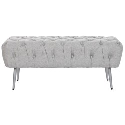 Bench Home ESPRIT Grey Silver Polyester Metal 103 x 46 x 42 cm