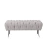 Bench Home ESPRIT Grey Silver Polyester Metal 103 x 46 x 42 cm