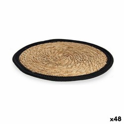 Table Mat Natural Black 35 x 1 x 35 cm (48 Units)