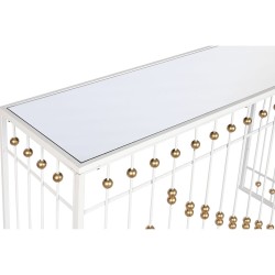 Console Home ESPRIT White Golden Mirror 120 x 40 x 80 cm