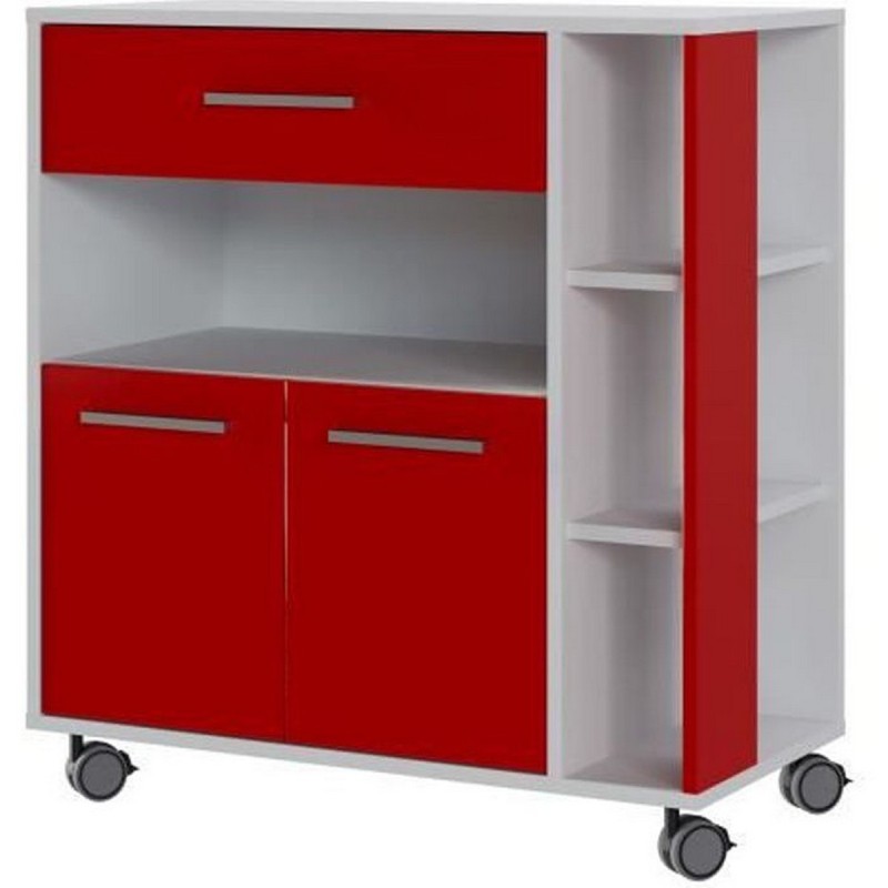 Kitchen Trolley Red White ABS (80 x 39 x 87 cm)