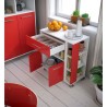 Kitchen Trolley Red White ABS (80 x 39 x 87 cm)