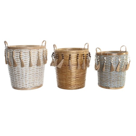 Basket set DKD Home Decor Multicolour Bamboo Boho 49 x 45 x 54 cm