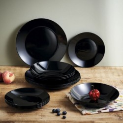 Deep Plate Luminarc Zelie Black Glass 20 cm (24 Units)