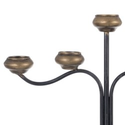 Candle Holder 41 x 12 x 30,5 cm Black Golden Metal