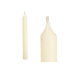 Candle Set Cream 2 x 2 x 20 cm (12 Units)