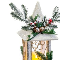 Christmas bauble White Wood Plastic Lantern 14,5 x 14,5 x 32 cm