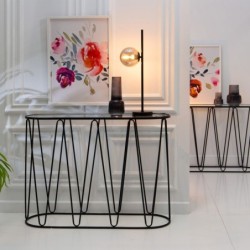 Hall 107 x 35,5 x 79 cm Crystal Black Metal (2 Units)