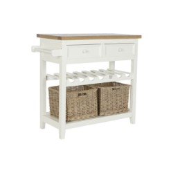 Console DKD Home Decor Beige wicker Paolownia wood 88 x 38 x 80 cm