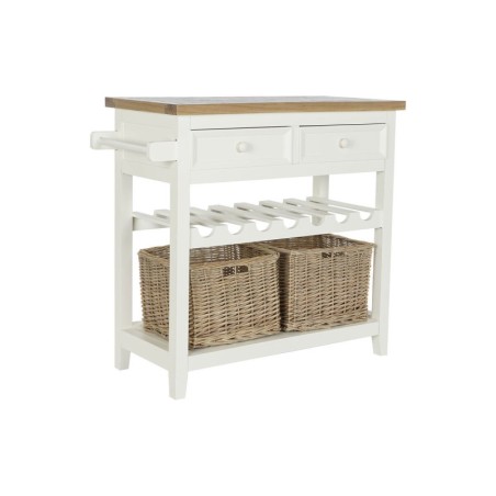 Console DKD Home Decor Beige wicker Paolownia wood 88 x 38 x 80 cm