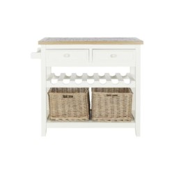 Console DKD Home Decor Beige wicker Paolownia wood 88 x 38 x 80 cm