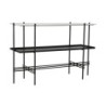 Console DKD Home Decor Black Metal White Marble Modern (120 x 40 x 80 cm)