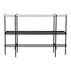 Console DKD Home Decor Black Metal White Marble Modern (120 x 40 x 80 cm)