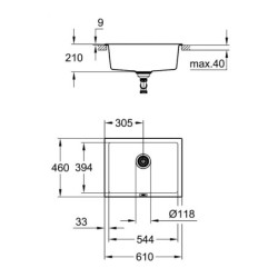 Sink with One Basin Grohe K700U